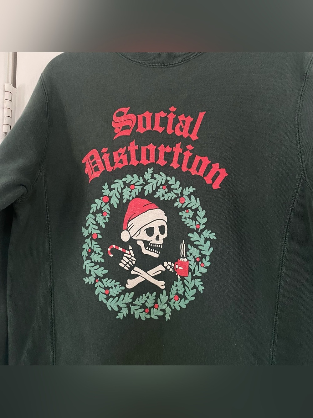 Social Distortion "Skelly Wreath" Crewneck Sweatshirt - Rare Color Sz Small